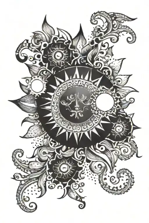 Sun Tattoo Design Inspired