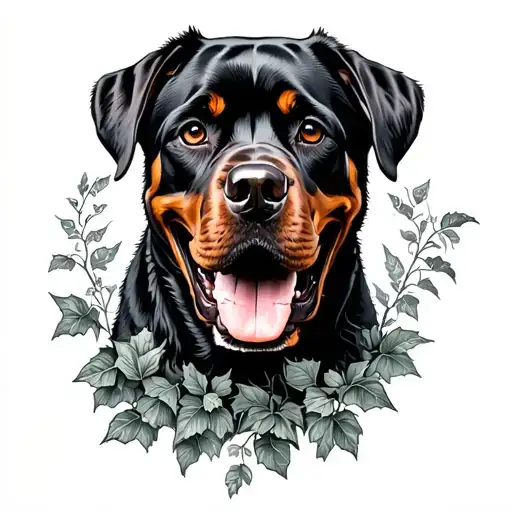 Rottweiler And Ivy Skulls