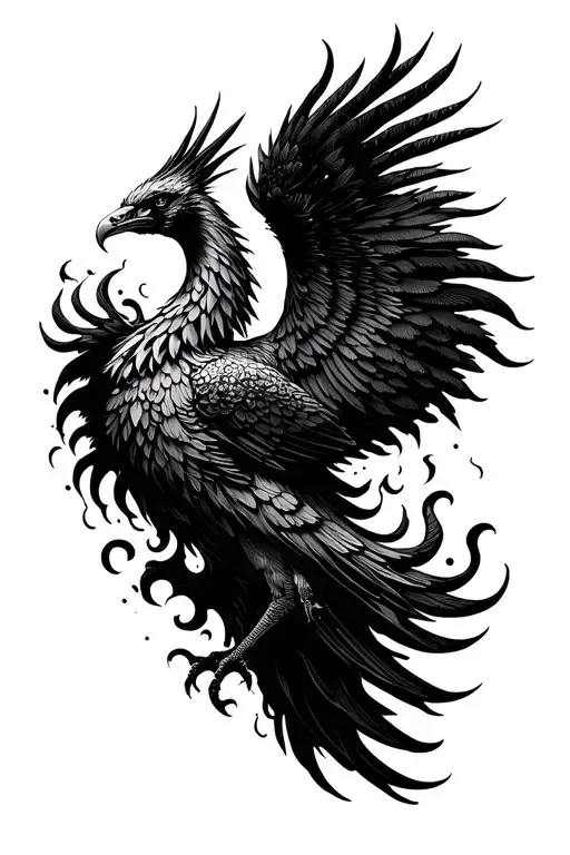 Phoenix Rising From Flames