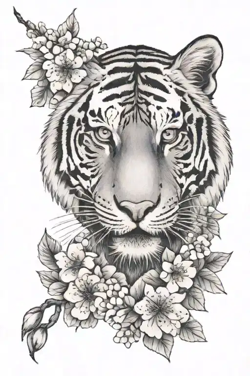 Tiger And Cherry Blossoms