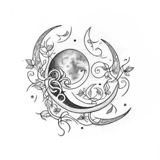 Crescent Moon With Vines