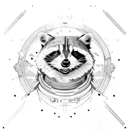 Raccoon In Astronaut Suit