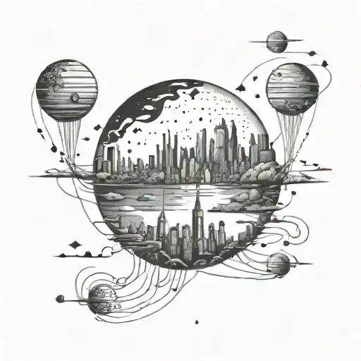 A Futuristic Cityscape On The Moon With Internet Cables Connecting To Earth