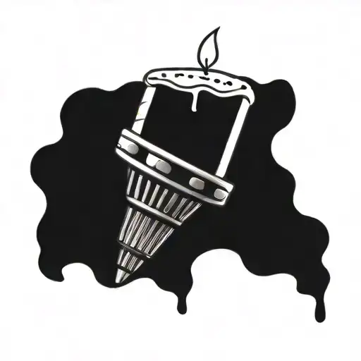 A Piece Of Cake With A Microphone As The Candle On Top