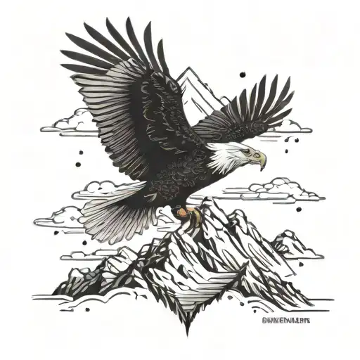 A Majestic Eagle Soaring Over A Scenic Mountain Range Filled With Hidden Gaming Elements