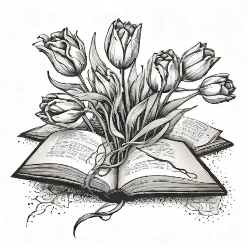 A Dreamy Scene Of Tulips Sprouting From A Book
