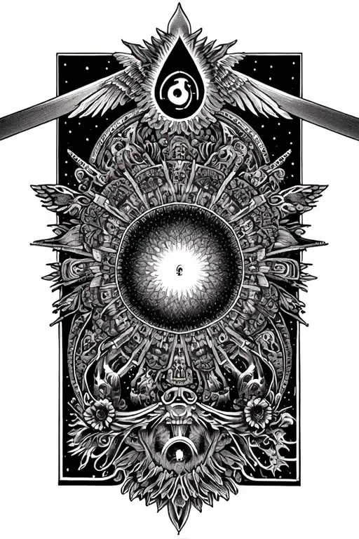 An Intricate Mandala Design Incorporating Elements From Pink Floyd's Wish You Were Here Album Cover
