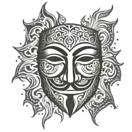 V For Vendetta Mask With Flames