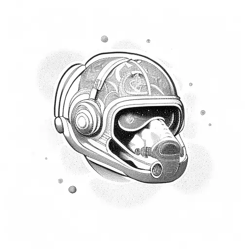 Spaceship Tattoo With A Monkey