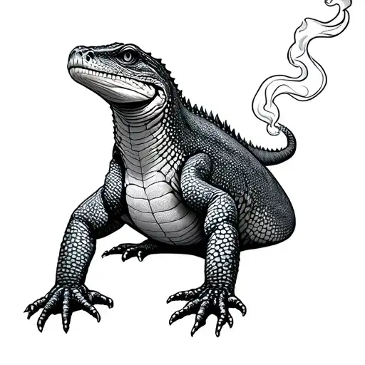 Monitor Lizard Smoking