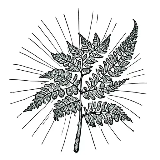 Fiddlehead Fern And Sun Rays