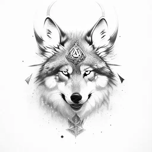 Viking Wolf Simple Tatto