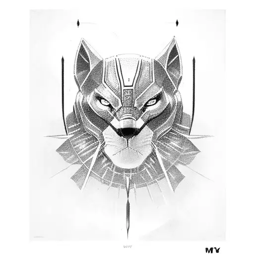 Black Panther With Spear Through Heart