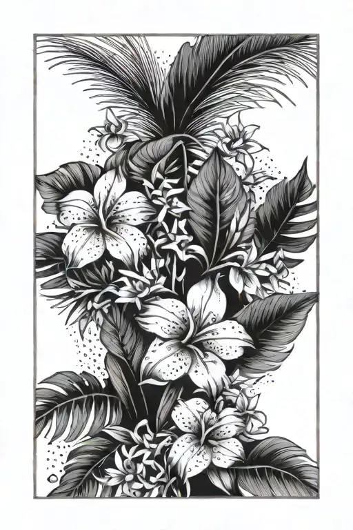 Tropical Flowers Wrapped Together