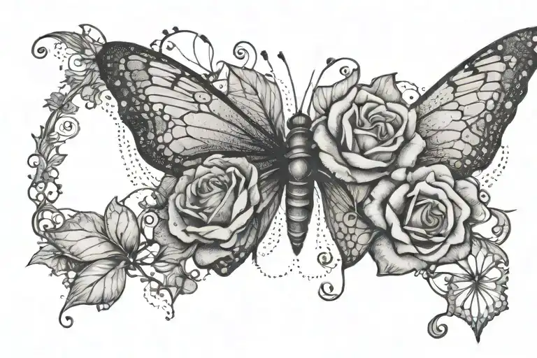 Rose Butterfly Flying