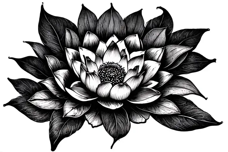 Mandala And Lotus With Sapace For Lettering In Center