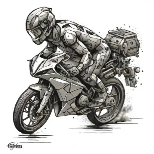 Combine Elements Of Ironman Triathlons And Ayrton Senna In A Dynamic And Action-packed Tattoo Design