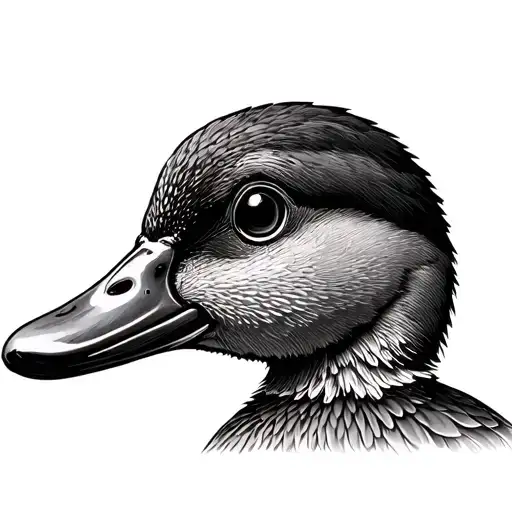 Minimalist Style Duck Looking Sad