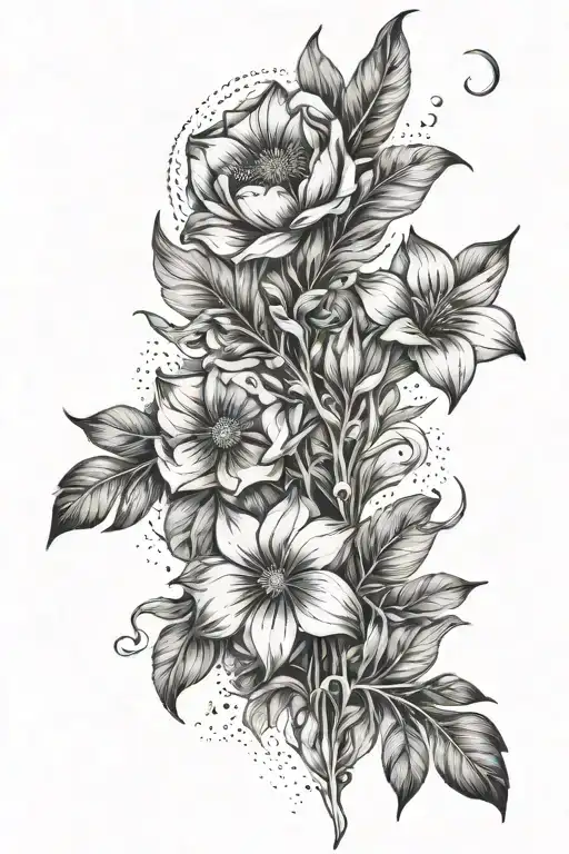 Moon Flowers Feather