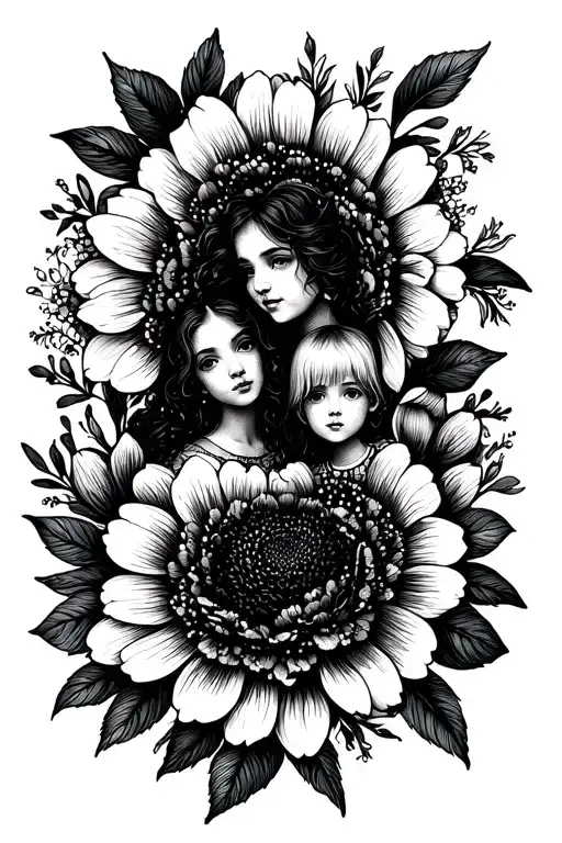 Family With Numbers Flower