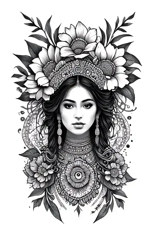 Filipino Tribal Flwer Strength Beauty