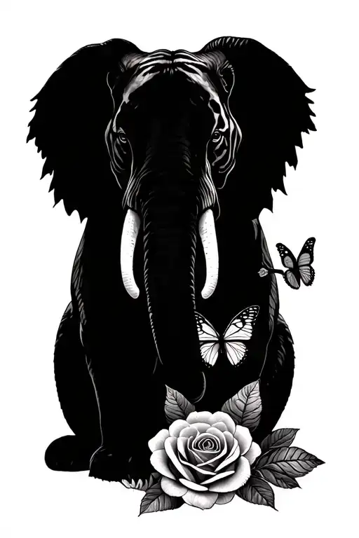 Tiger Rose Butterfly Elephant