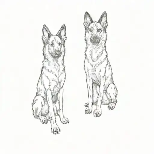 Two Belgian Shepherd Dogs
