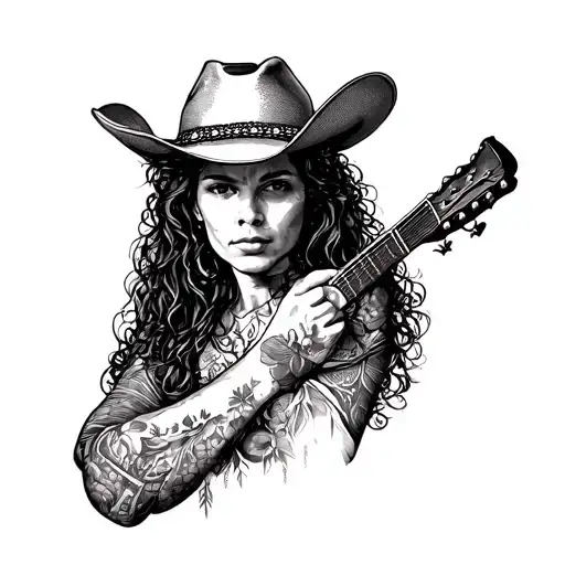 Ellen Ripley Cowgirl Tattoo Arm Sleeve