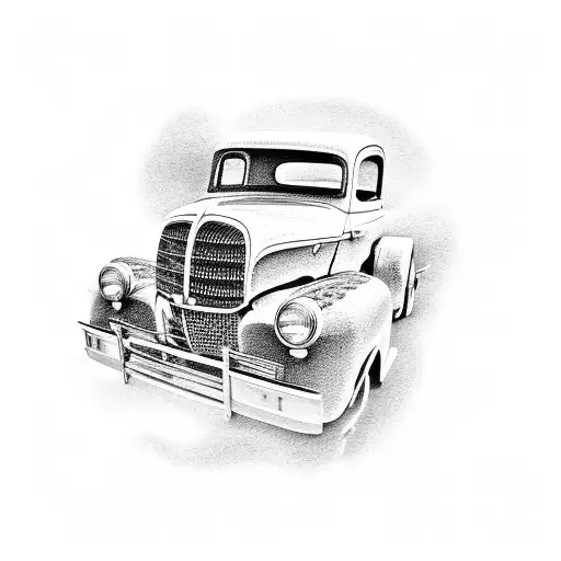 Sunset With A 41 Ford Truck In It