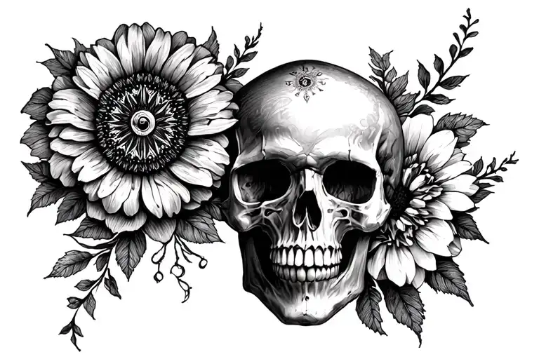 Compass Flowers Skulls