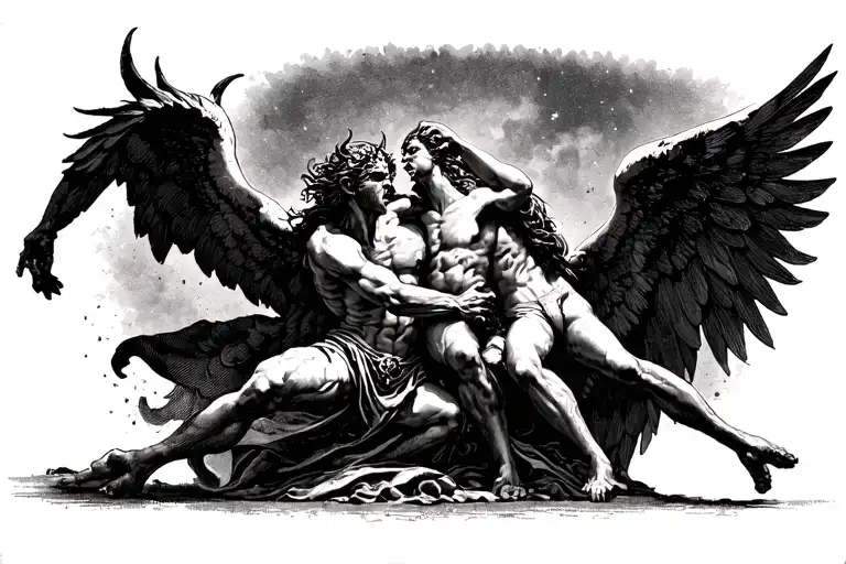 Demons And Angels Fighting