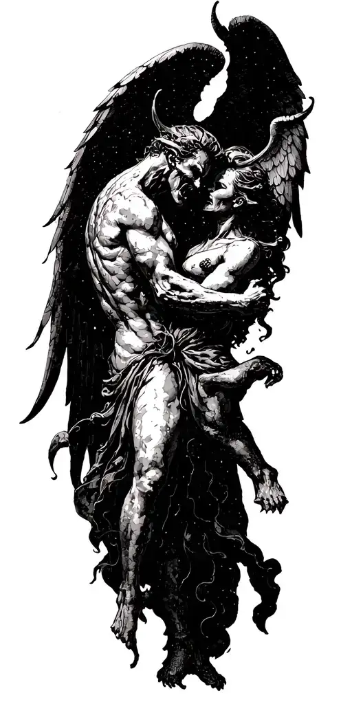 Demons And Angels Fighting