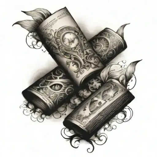 Book Tattoo With Fantasy Features On Forearm