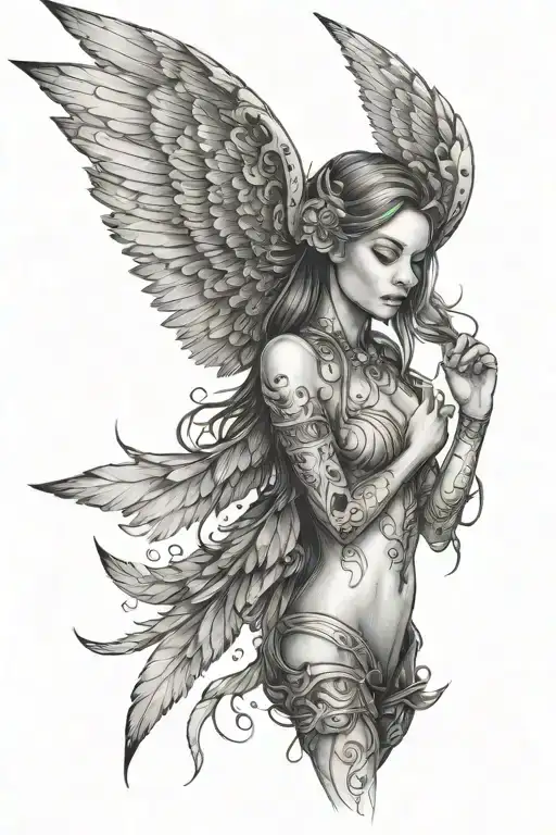 Girl With Wings In Fantasy Style