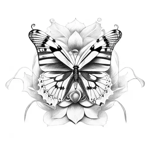 Butterfly Landing On Rose