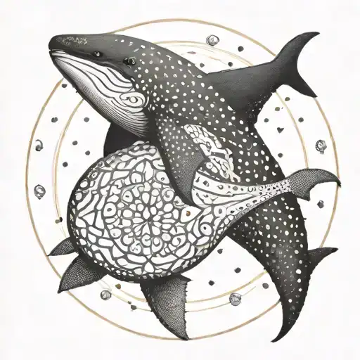 An Intricate Mandala Incorporating Whale Sharks And Other Sea Animals As A Tribute To Motherhood