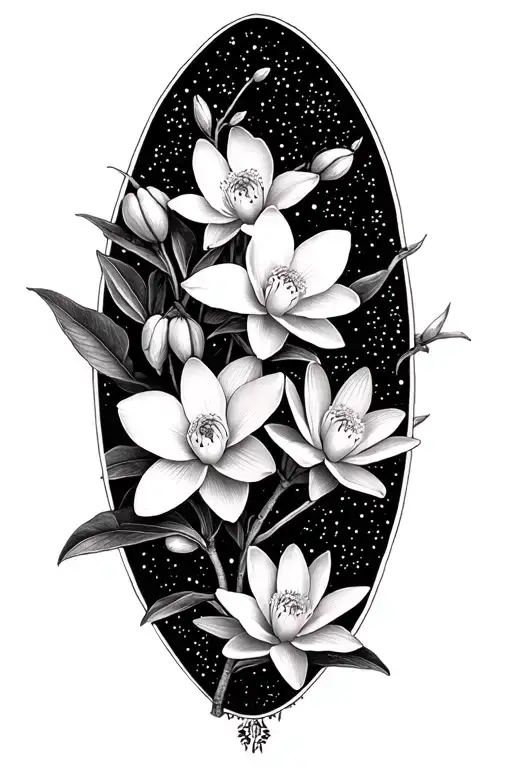 Orchids And Cherry Blossoms And Water Lily Flowers