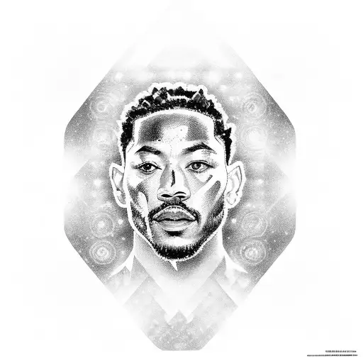 Portrait Of Derrick Rose Made Up Of Microscopic Cells