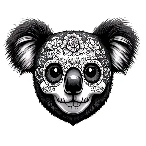Day Of The Dead Koala Bear Head