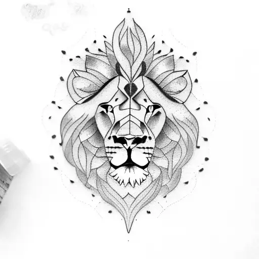 Lion With Rose