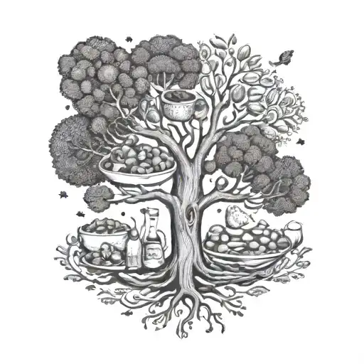 A Family Tree With Each Member Represented By A Different Type Of Food