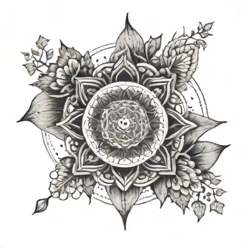 An Intricate Mandala Design Incorporating Elements Of Nature And Peace Symbols