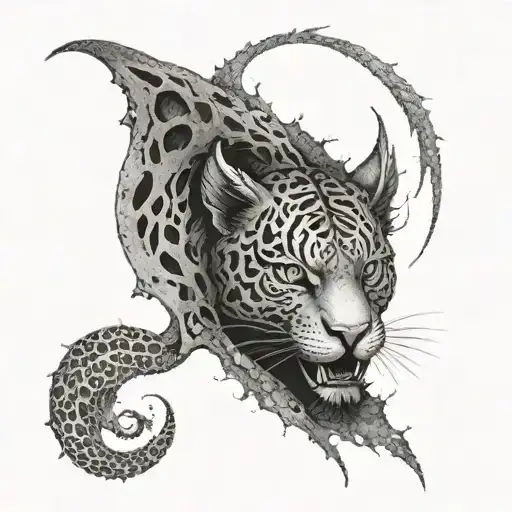 A Mystical Tigrou Creature Emerging From A Dark Portal