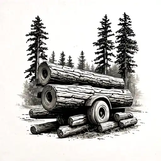 Create A Tattoo That Represents The Logging Industry In A Unique And Artistic Way
