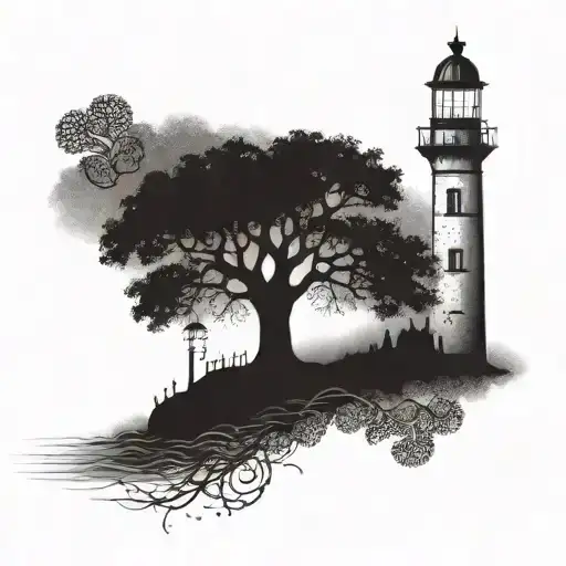 Tree Of Life And A Lighthouse