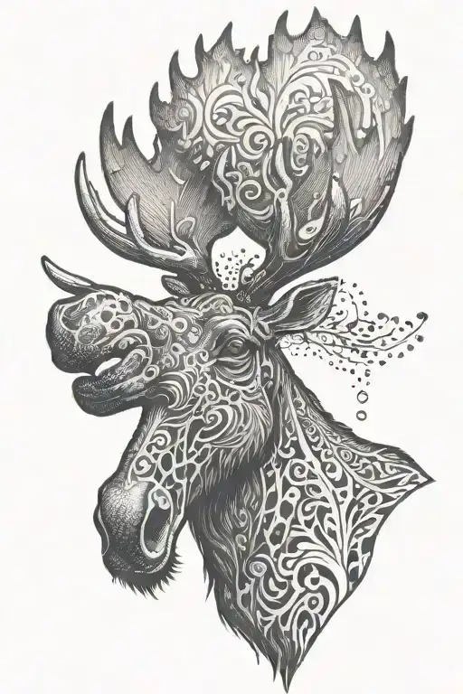 Moose Head Smoking A Cigarette