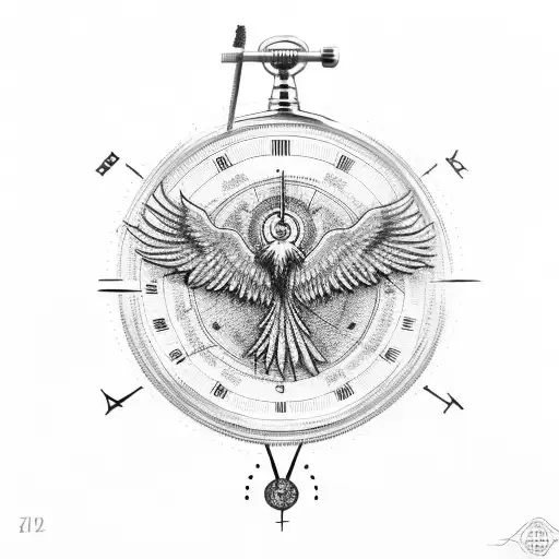 Phoenix With Time Compass