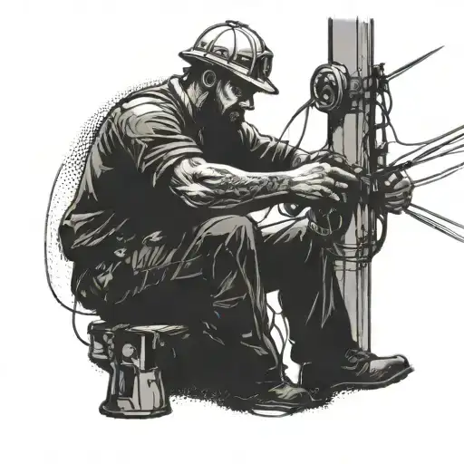 Lineman Fixing Electrical Wires