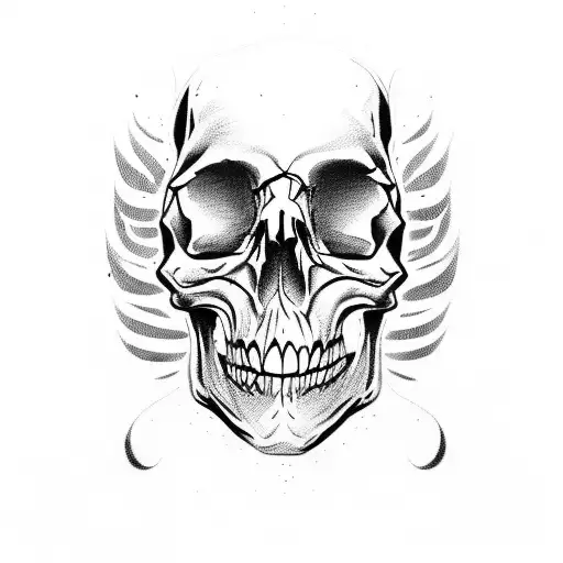 Skull Profile With Knife