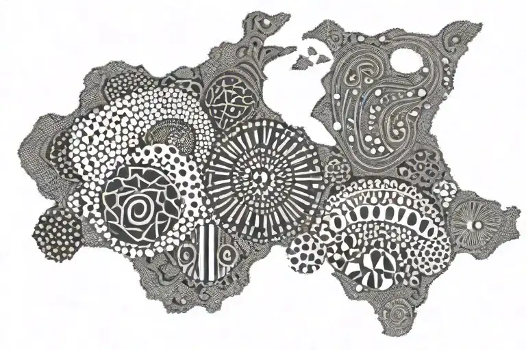 Zimbabwe Tribal Combined With Australian Aboriginal Dot Art